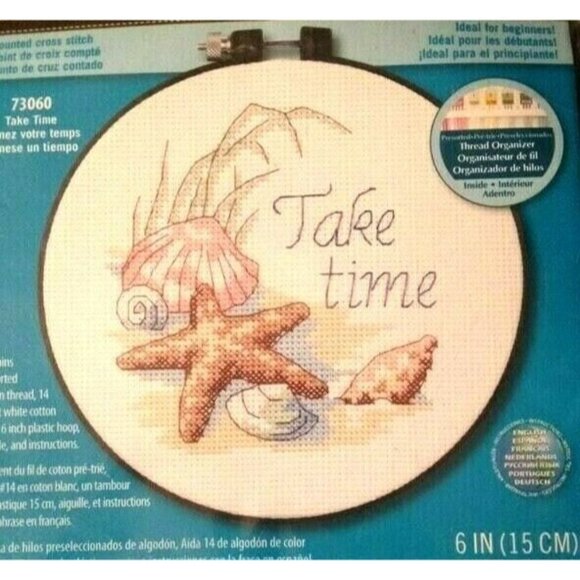 Cross Stitch Kit Dimensions Take Time Beach Shells Learn A Craft Counted NEW - Picture 3 of 3